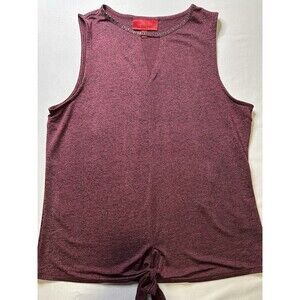 Burgundy Sleeveless Tie Front Blouse Size M Women Lightweight